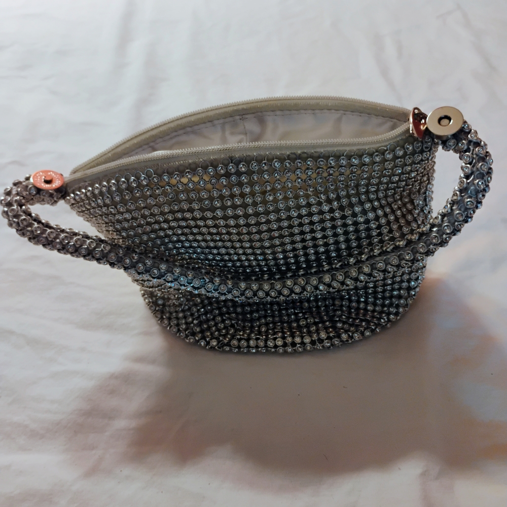 Elegant Silver Rhinestone Women's Bag